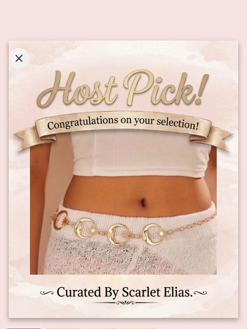 HOST PICK Gold Moon & Star Link Waist Chain Belt - Women's Gold Accessory